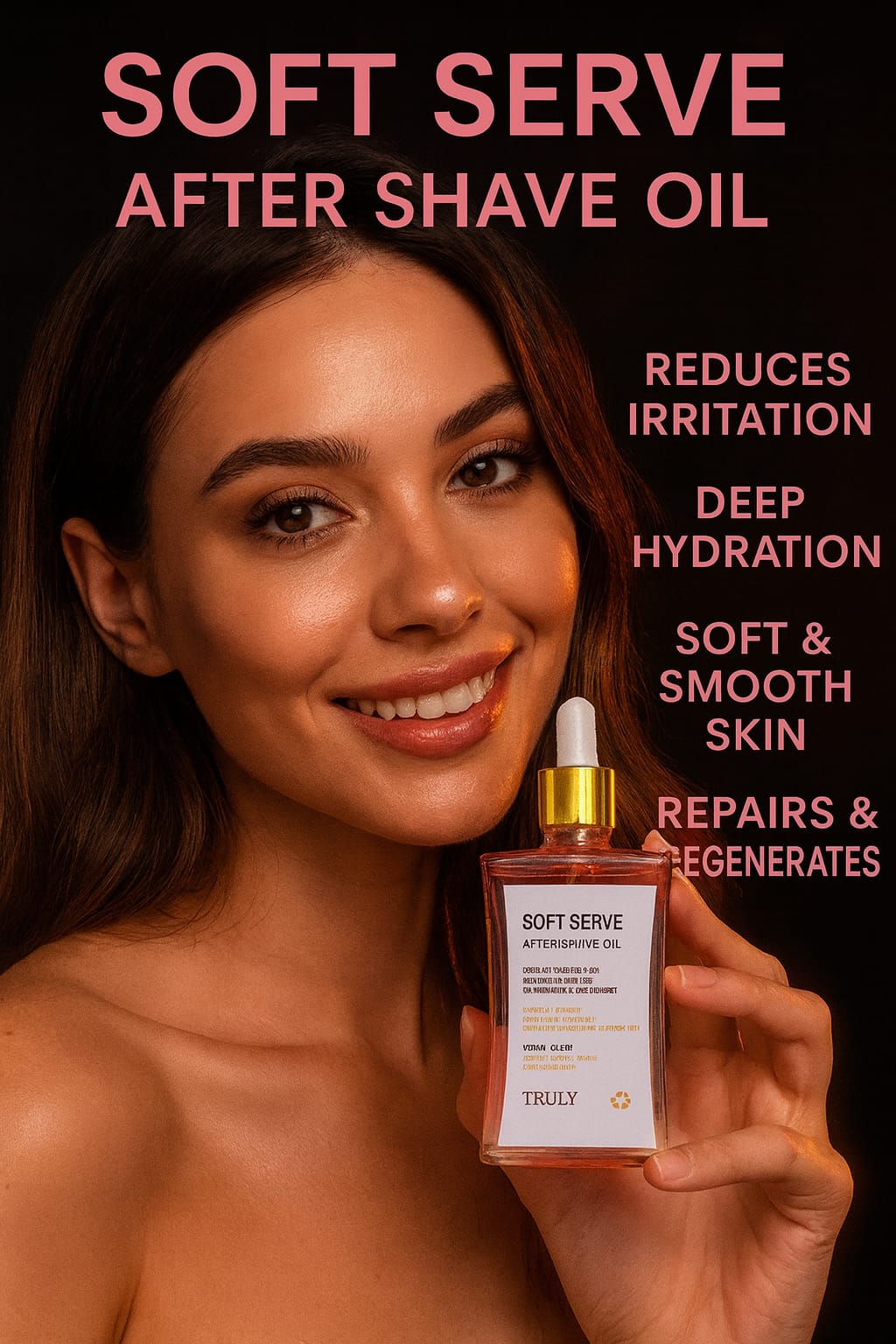 Truly Beauty Post-Shave Oil – Anti-Irritación, Anti-Encarnados & Ultra Hidratante (Vainilla + Fresa)